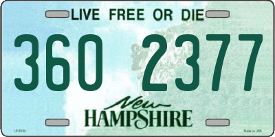 NH license plate 3602377