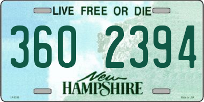 NH license plate 3602394