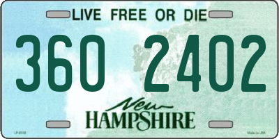 NH license plate 3602402