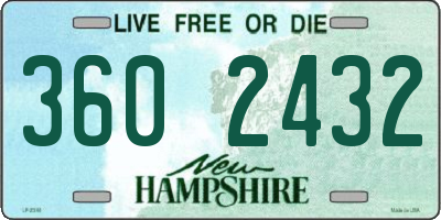 NH license plate 3602432