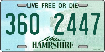 NH license plate 3602447