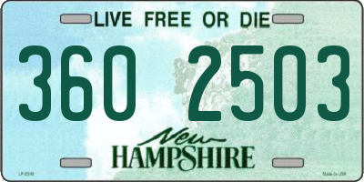 NH license plate 3602503