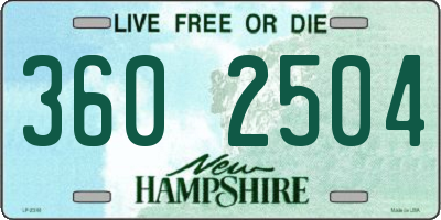 NH license plate 3602504