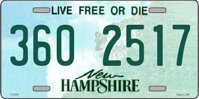 NH license plate 3602517