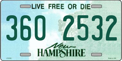 NH license plate 3602532