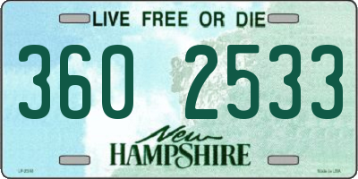NH license plate 3602533