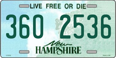 NH license plate 3602536
