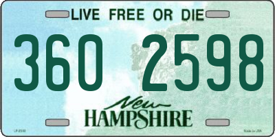 NH license plate 3602598