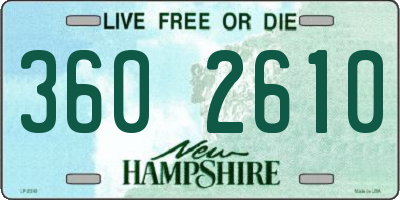 NH license plate 3602610