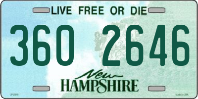 NH license plate 3602646