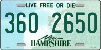 NH license plate 3602650