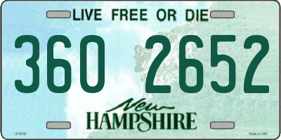 NH license plate 3602652