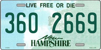NH license plate 3602669