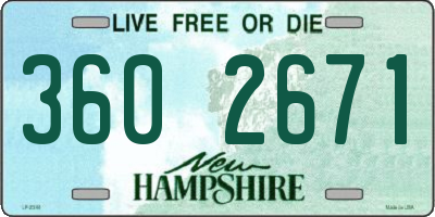 NH license plate 3602671