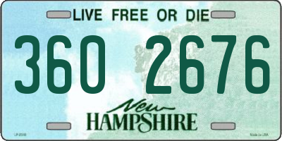 NH license plate 3602676