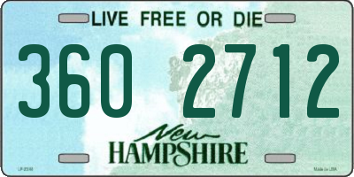 NH license plate 3602712