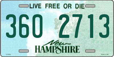 NH license plate 3602713