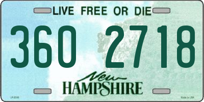 NH license plate 3602718