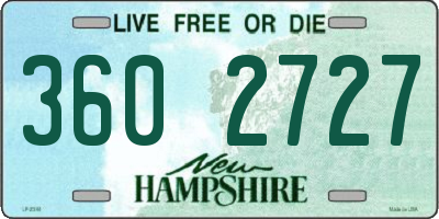 NH license plate 3602727