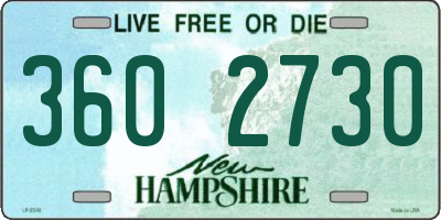 NH license plate 3602730