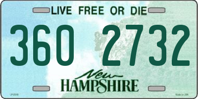 NH license plate 3602732