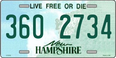 NH license plate 3602734