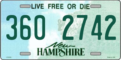 NH license plate 3602742