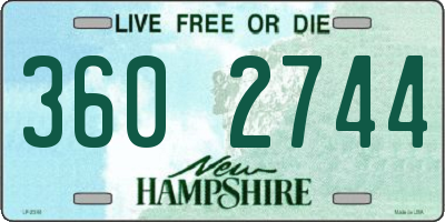 NH license plate 3602744