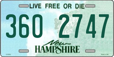NH license plate 3602747