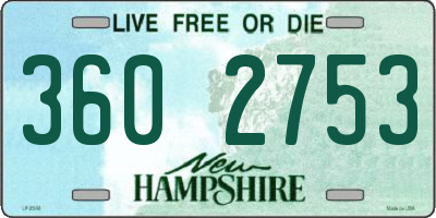 NH license plate 3602753
