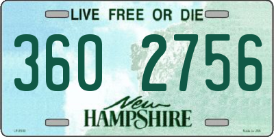 NH license plate 3602756