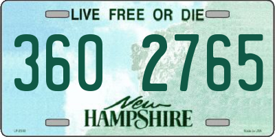 NH license plate 3602765