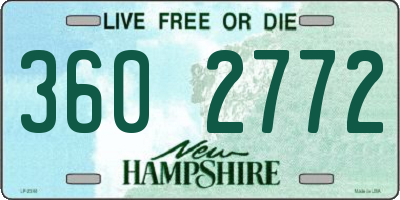 NH license plate 3602772