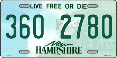 NH license plate 3602780