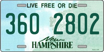 NH license plate 3602802