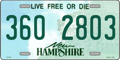 NH license plate 3602803