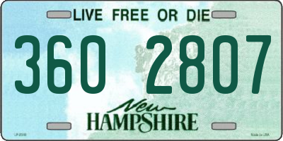 NH license plate 3602807