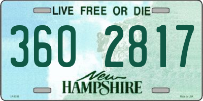 NH license plate 3602817