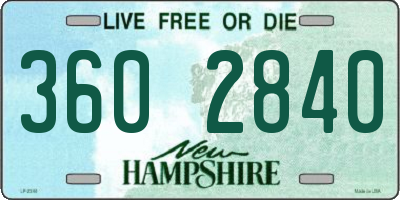 NH license plate 3602840