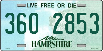 NH license plate 3602853