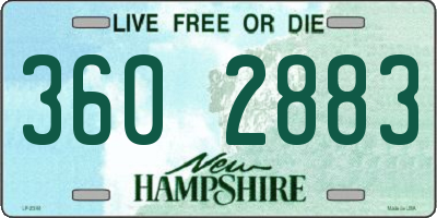 NH license plate 3602883