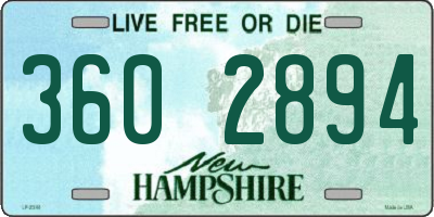 NH license plate 3602894