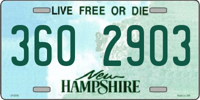 NH license plate 3602903