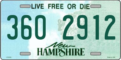 NH license plate 3602912