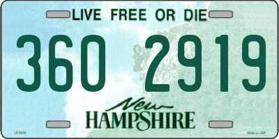 NH license plate 3602919