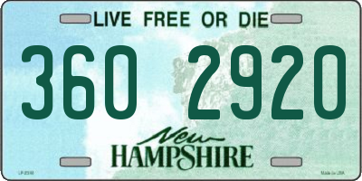 NH license plate 3602920