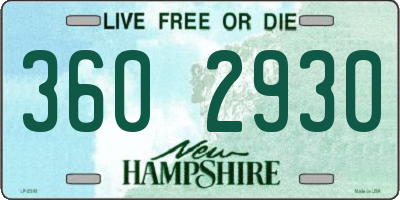 NH license plate 3602930