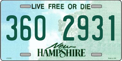 NH license plate 3602931