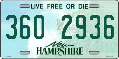 NH license plate 3602936