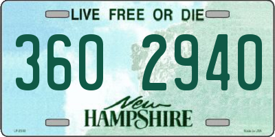 NH license plate 3602940